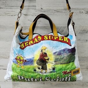 COTTON LINE BY ST ISIDOR CROSSBODY LARGE RICE BAG TOTE